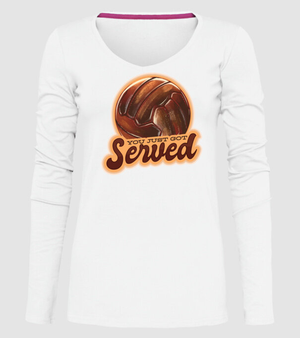 You just got served - volei model alb pe tricou