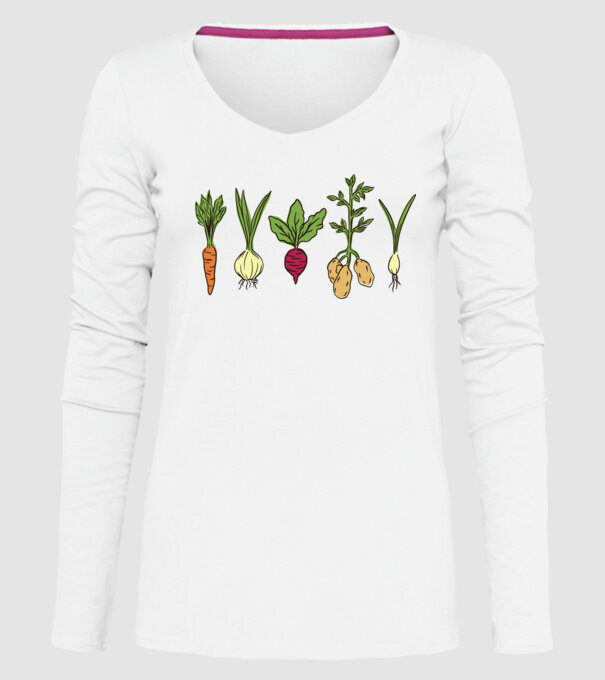 Legume model alb pe tricou