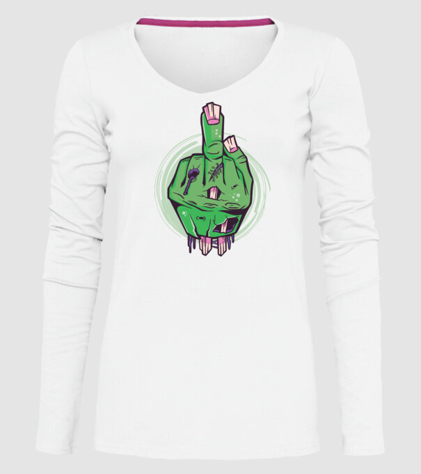 Mână Zombie model alb pe tricou