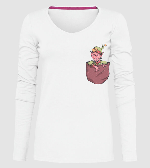 Elf de buzunar model alb pe tricou