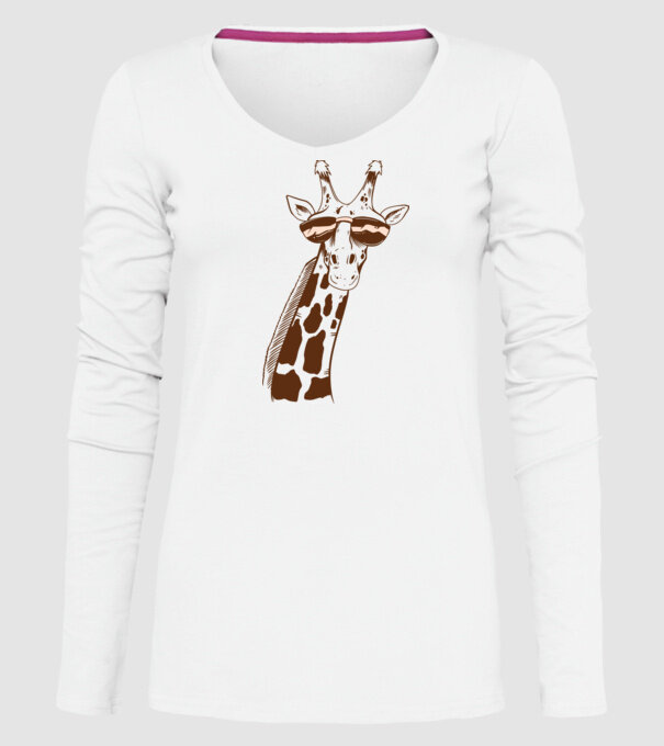 Cap Girafă model alb pe tricou