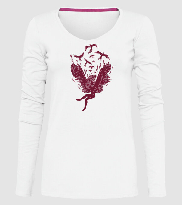 Îngerul care cade model alb pe tricou