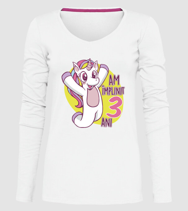 Am împlinit 3 ani model alb pe tricou