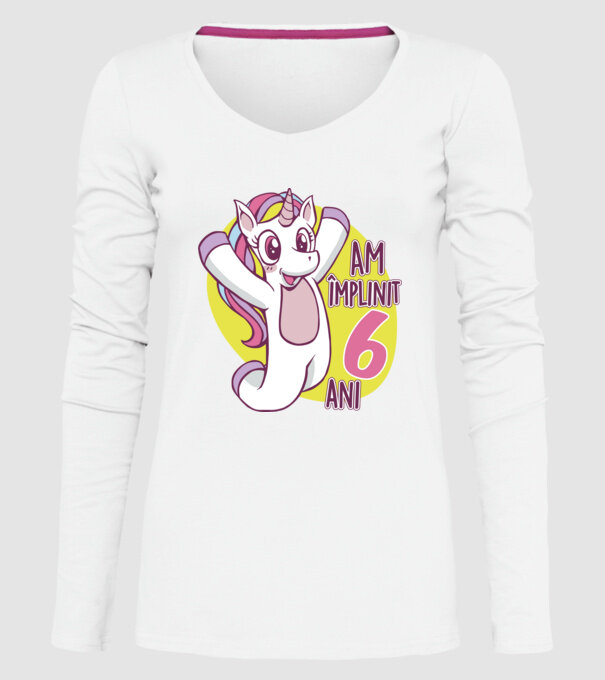 Am împlinit 6 ani model alb pe tricou