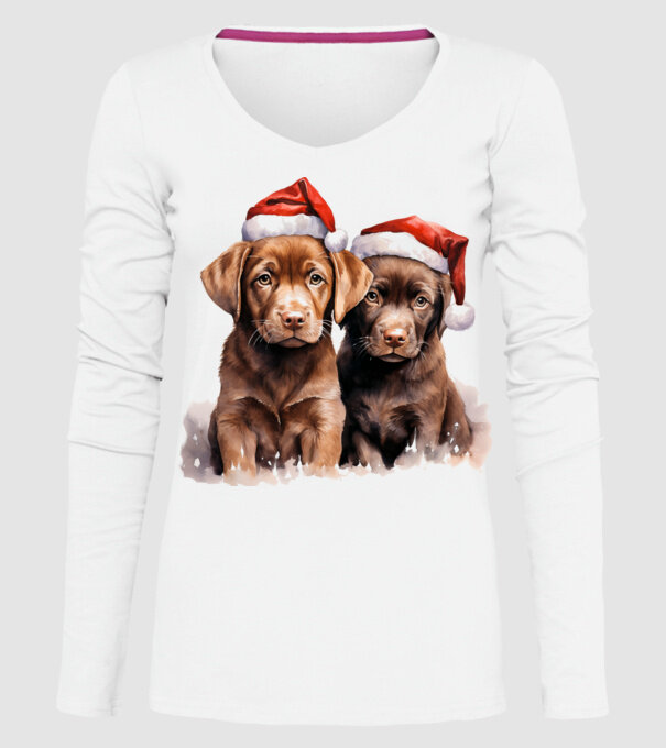 Catelusi Craciun Alb model alb pe tricou