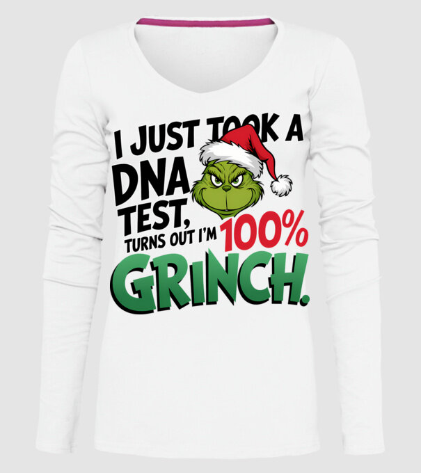 Grinch DNA test model alb pe tricou