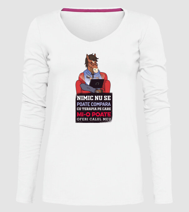 nimic nu se poate compara cu terapia pe care mi-o poate oferi calul meu model alb pe tricou