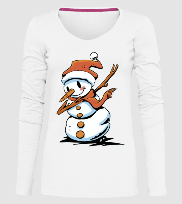 om de zăpadă Dab model alb pe tricou
