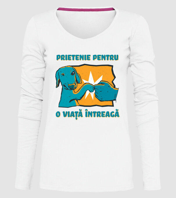 Prietenie pentru o viață întreagă model alb pe tricou
