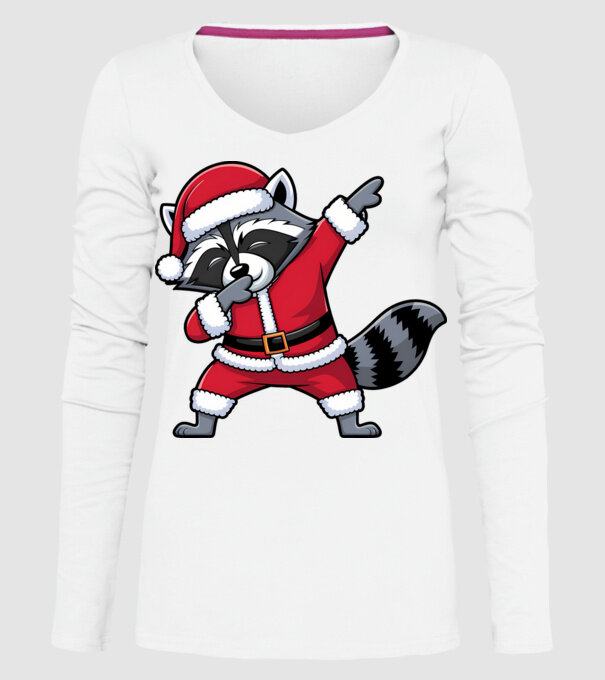 Raton Dab Xmas model alb pe tricou