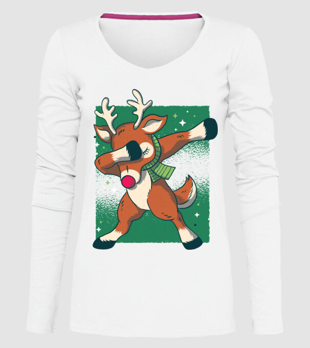 Rudolph DAB model alb pe tricou