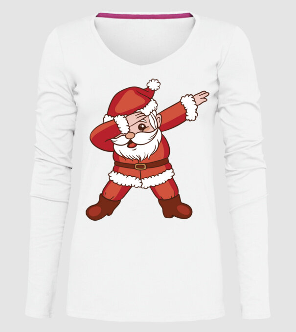 Santa Dab model alb pe tricou