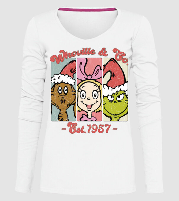 Whoville & Co. - Grinch model alb pe tricou