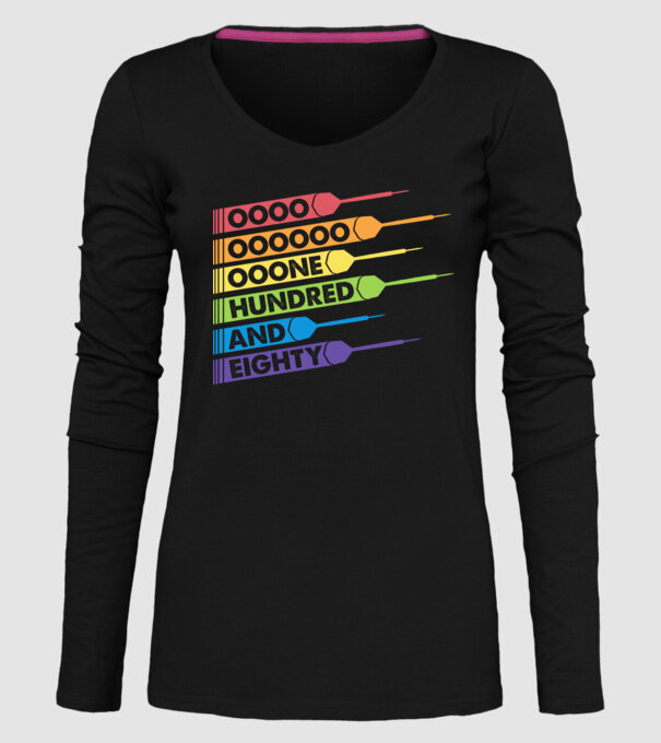 180 Darts Retro model negru pe tricou