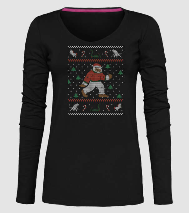 Ugly Sweater Yeti model negru pe tricou
