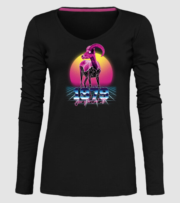 1979 Year of the Goat model negru pe tricou