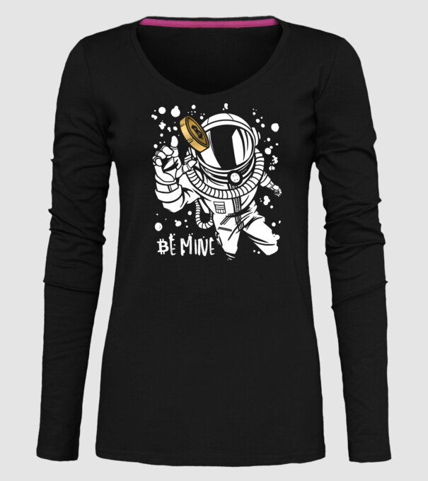Bitcoin Astrounaut model negru pe tricou