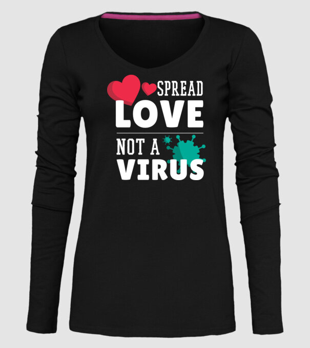 Răspândește dragostea, nu virusul model negru pe tricou