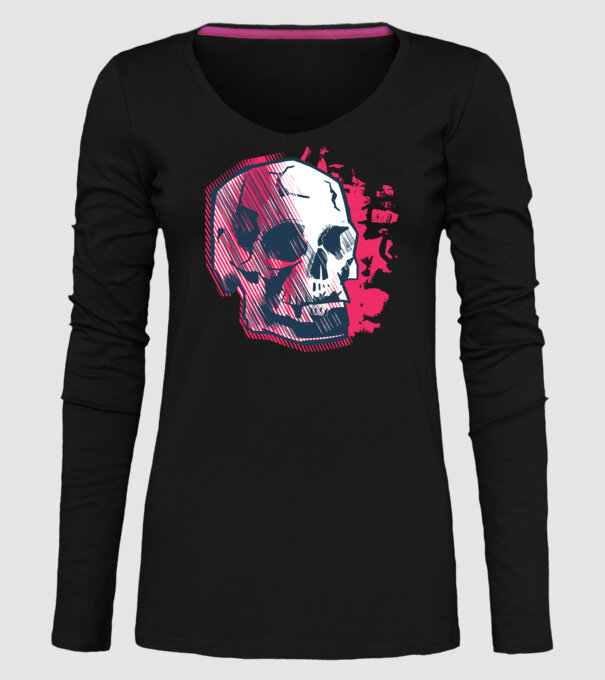Craniu abstract model negru pe tricou