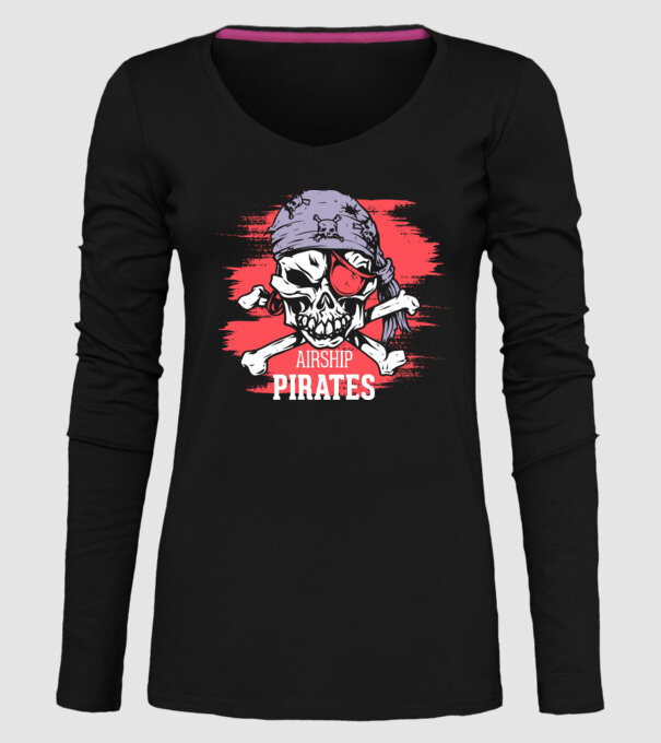 Airship Pirates - Pirat model negru pe tricou