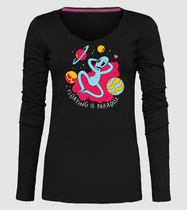 Alien Chill model negru pe tricou