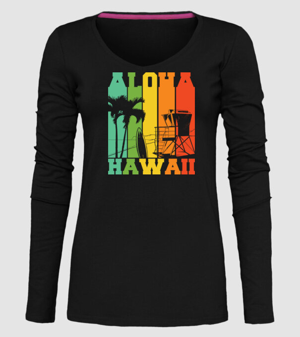 Aloha Hawaii model negru pe tricou