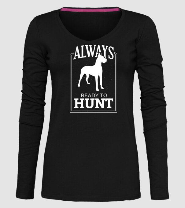 Always ready to hunt Câine de vânătoare model negru pe tricou