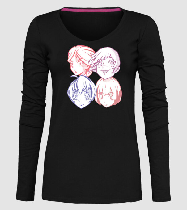 Expresii Anime model negru pe tricou