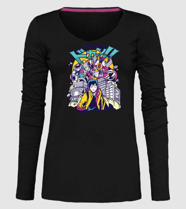 Anime Godzilla model negru pe tricou