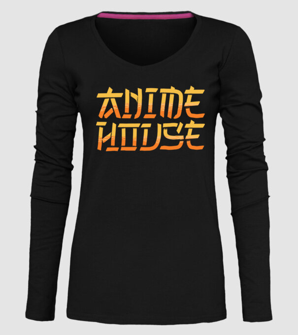 Anime House model negru pe tricou