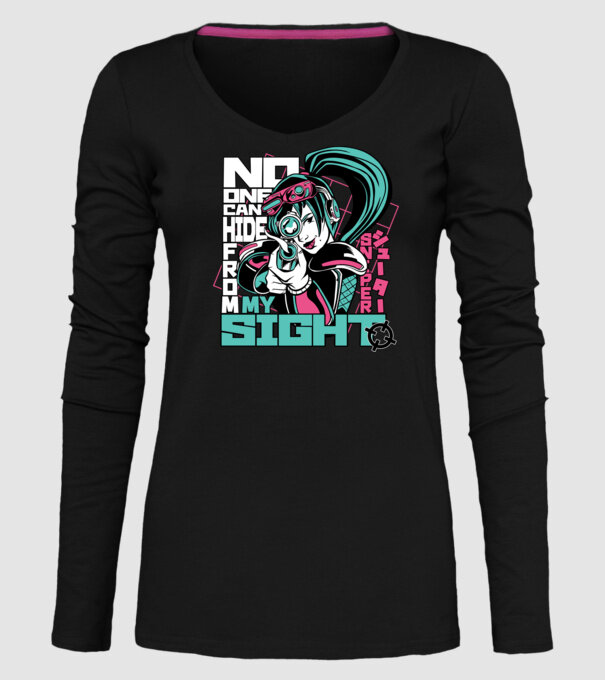 Anime Fată Lunetistă model negru pe tricou