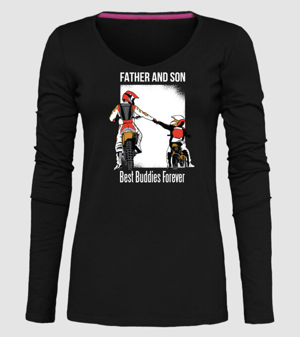 Tată și Fiu cei mai buni Prieteni - Motociclist model negru pe tricou