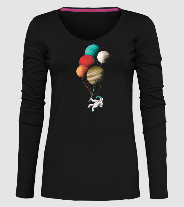 Astronaut Balloons baloane astronaut model negru pe tricou