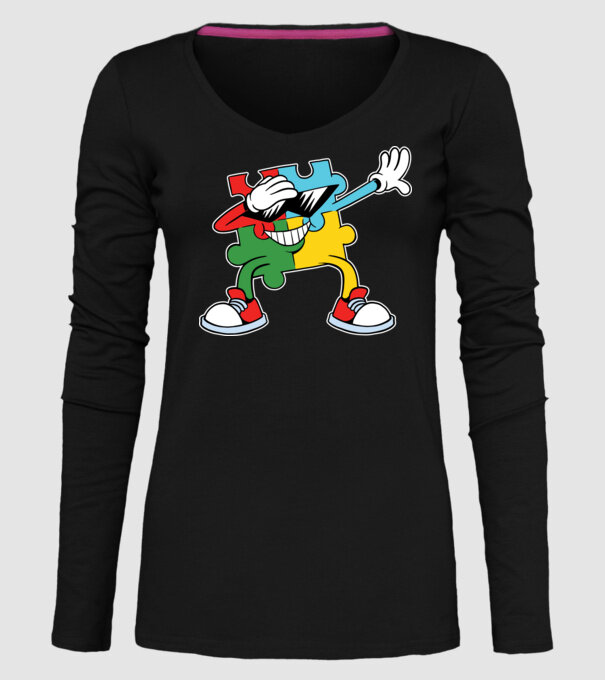 Autist DAB Puzzle model negru pe tricou