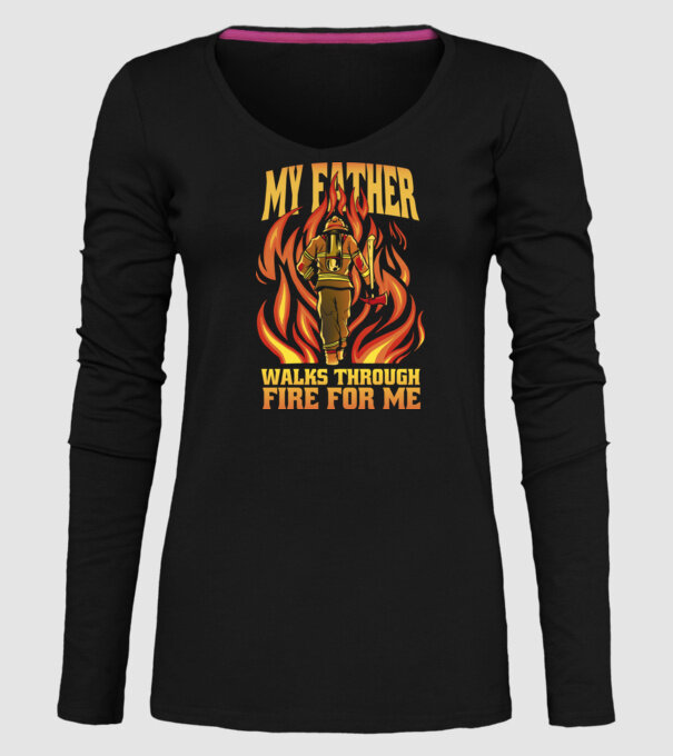 Tatăl meu trece prin foc pentru mine model negru pe tricou