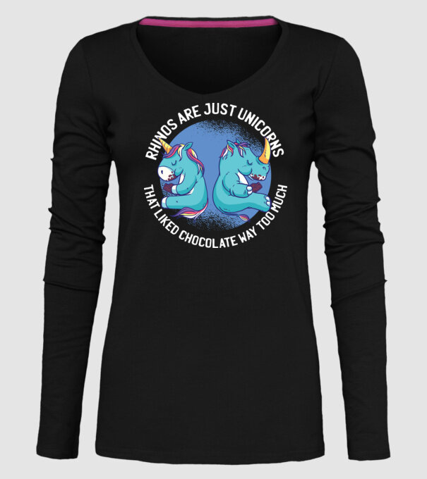 Rinocerul este, de asemenea, un unicorn model negru pe tricou