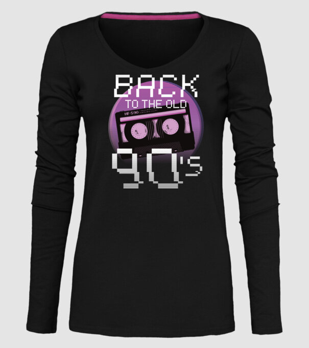 'Back to the 90s Înapoi în anii ''90' model negru pe tricou