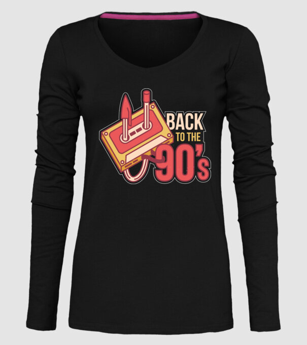 'Back to the 90s Înapoi în anii ''90 Retro' model negru pe tricou