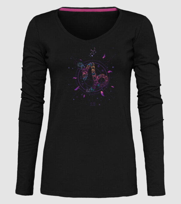 Capricorn Zodiac model negru pe tricou