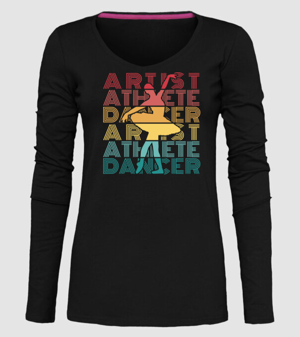 Dansatoare de balet model negru pe tricou