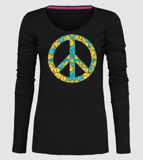 Simbol Baseball Peace model negru pe tricou
