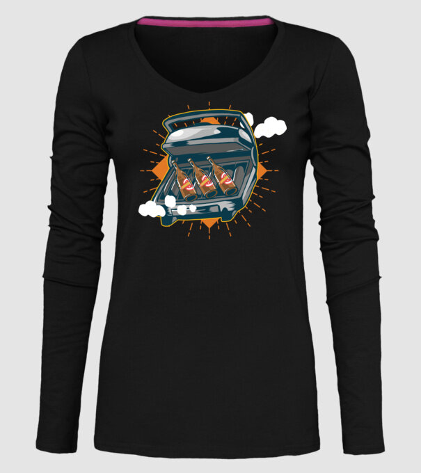 Bere BBQ model negru pe tricou
