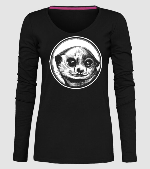 Pui de suricata model negru pe tricou