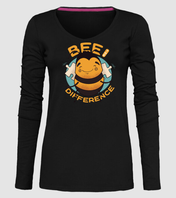 Bee the Difference - Fii tu însuți diferența model negru pe tricou