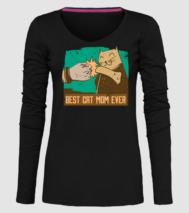 Best Cat Mom Ever - Cea mai bună mamă cu pisici model negru pe tricou