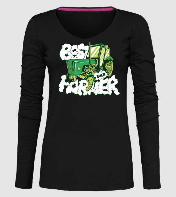 Best Farmer Ever cu Tractor model negru pe tricou
