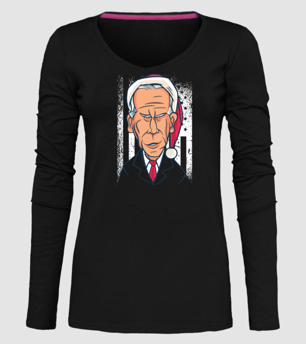 Crăciun Biden model negru pe tricou