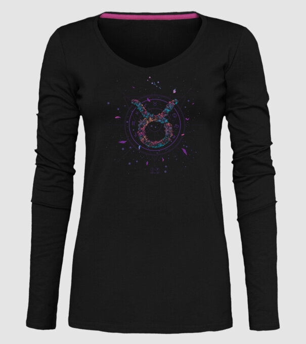 Taurus Zodiac model negru pe tricou