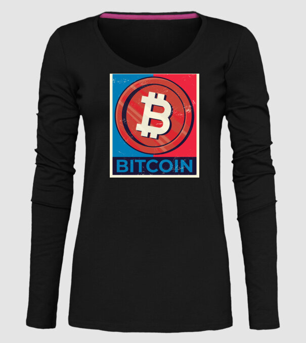 Bitcoin Criptomonedă model negru pe tricou