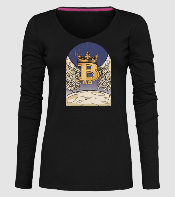 Bitcoin To The Moon Aselenizare model negru pe tricou